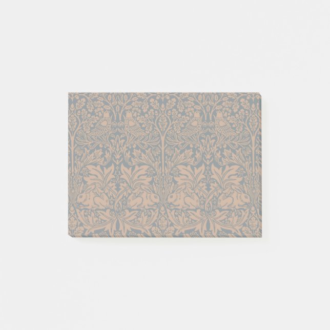 William Morris 1881 Vögel, Kaninchen-Muster Post-it Klebezettel (Vorderseite)