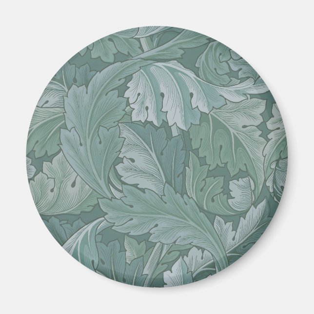 William Morris Acanthus-Blatt Teal Blau Muster Magnet (Vorne)