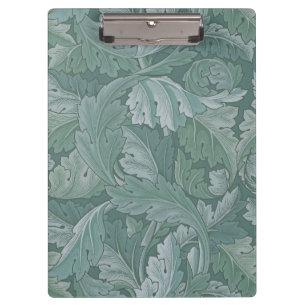 William Morris Acanthus-Blatt Tealblau-Muster Klemmbrett