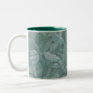 William Morris Acanthus-Blatt Tealblau-Muster Zweifarbige Tasse