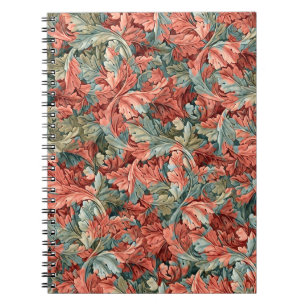 William Morris Acanthus Botanical Red Green Notizblock