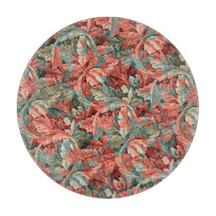 William Morris Acanthus Botanical Red Green Schneidebrett