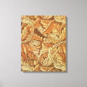 William Morris Acanthus Braun Herbstlaub Leinwanddruck