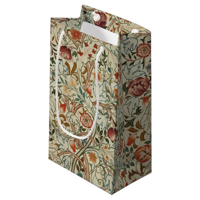 William Morris Acanthus Embroidery Muster Kleine Geschenktüte (Vorderseite Schrägansicht)