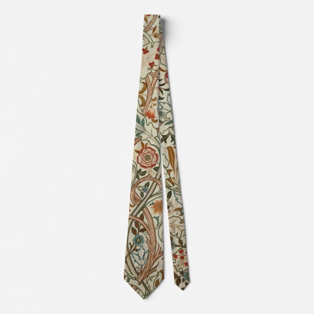 William Morris Acanthus Embroidery Muster Krawatte (Vorderseite)