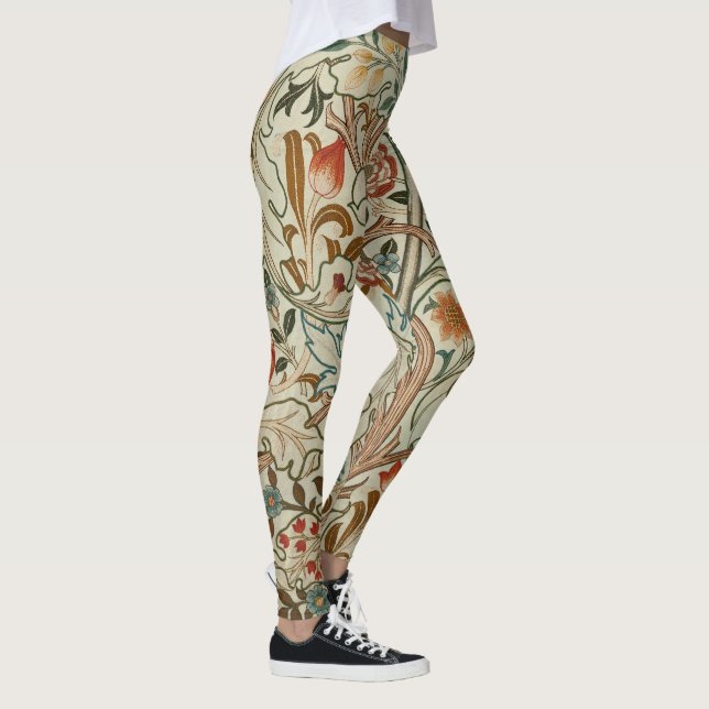 William Morris Acanthus Embroidery Muster Leggings (Rechts)