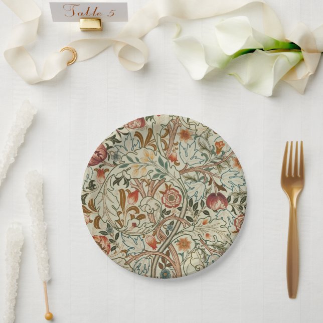 William Morris Acanthus Embroidery Muster Pappteller (Hochzeit)