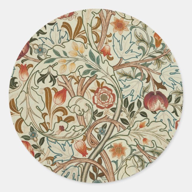 William Morris Acanthus Embroidery Muster Runder Aufkleber (Vorderseite)