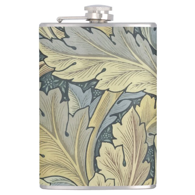 William Morris Acanthus Leaves Floral Art Nouvelle Flachmann (Vorderseite)