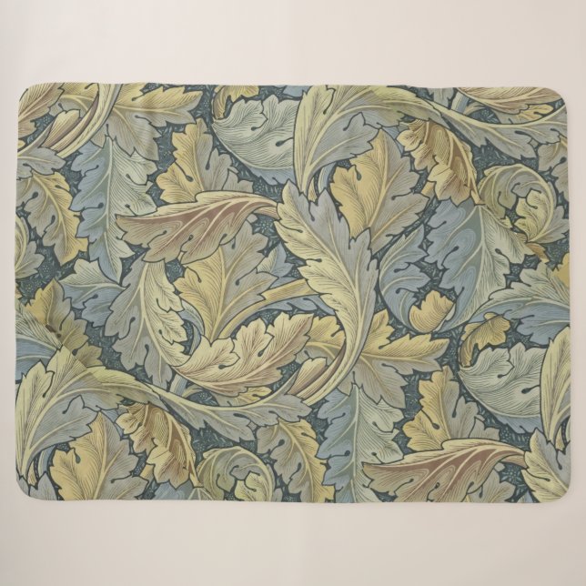 William Morris Acanthus Leaves Floral Art Nouvelle Sherpadecke (Vorderseite (Horizontal))