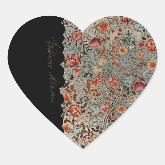 WILLIAM *MORRIS ACANTHUS PORTIERE SIGNATUR Herz-Aufkleber (Vorderseite)