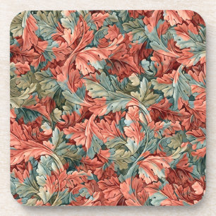 William Morris Acanthus Rostrot Grünes Salbei Getränkeuntersetzer