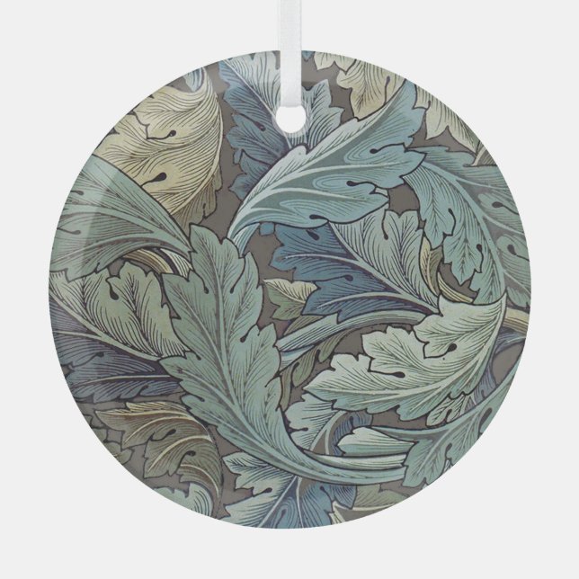 William Morris Acanthus Sage Blume Floral Botanic Ornament Aus Glas (Vorderseite)