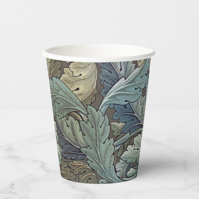 William Morris Acanthus Sage Blume Floral Botanic Pappbecher (Vorderseite)