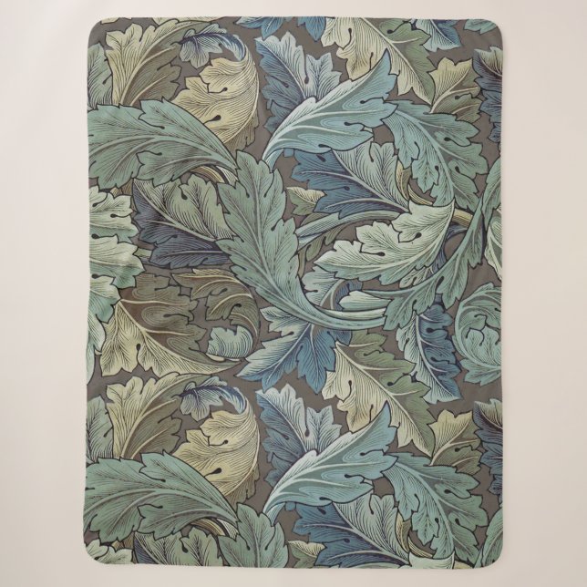William Morris Acanthus Sage Blume Floral Botanic Sherpadecke (Vorderseite)