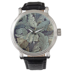 William Morris Acanthus Wallpaper Blätter Armbanduhr