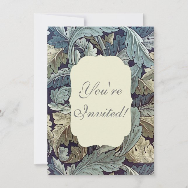 William Morris Acanthus Wallpaper Blätter Einladung (Vorderseite)