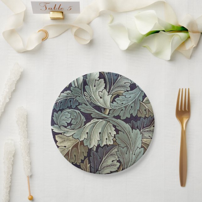William Morris Acanthus Wallpaper Blätter Pappteller (Hochzeit)