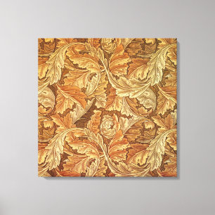 William Morris Akanthus Braun Herbstlaub Leinwanddruck