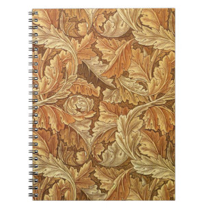 William Morris Akanthus Braun Herbstlaub Notizblock