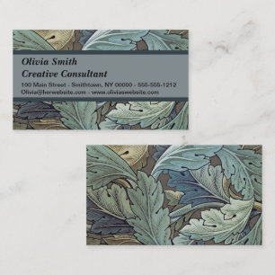 William Morris Akanthus Salbei-Blumen-Blumen- Bota Visitenkarte