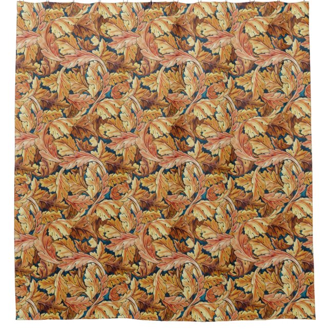 William Morris Akanthusblatt Herbstmuster Duschvorhang (Vorderseite)