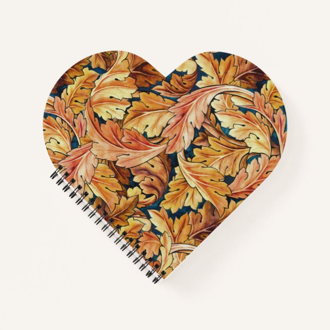 William Morris Akanthusblatt Herbstmuster Notizbuch (Vorderseite)