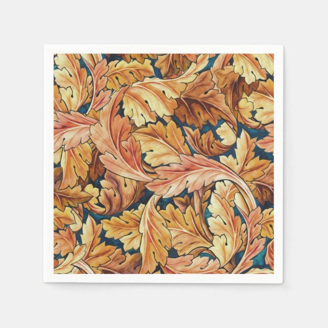 William Morris Akanthusblatt Herbstmuster Serviette (Vorderseite)