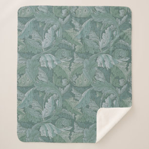 William Morris Akanthusblatt Teal Blau Muster Sherpadecke