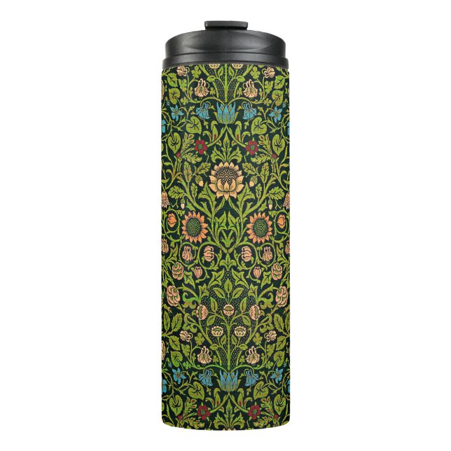 William Morris - Akelei, dunkelgrün, Thermosbecher (Vorderseite)