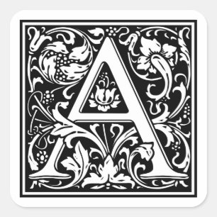 William Morris Alphabet "A" Quadratischer Aufkleber