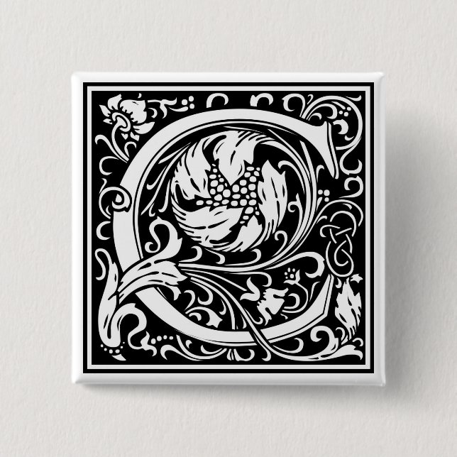 William Morris Alphabet "C" Button (Vorderseite)