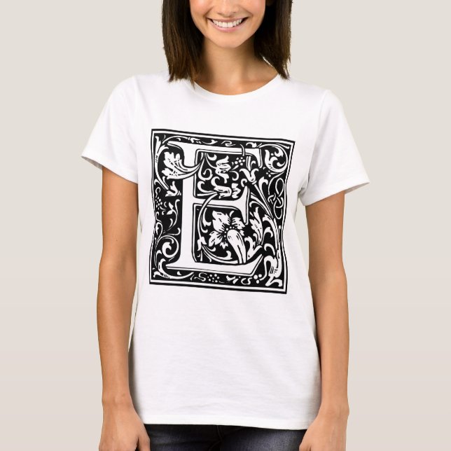 William Morris Alphabet "E" T-Shirt (Vorderseite)