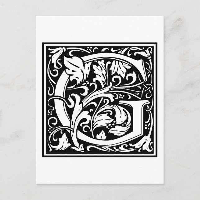 William Morris Alphabet "G" Postkarte (Vorderseite)