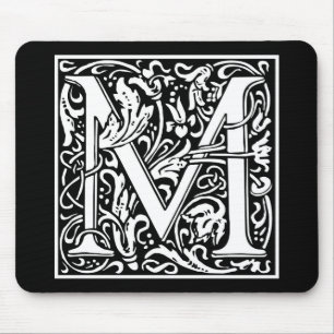 William Morris Alphabet "M" Mousepad
