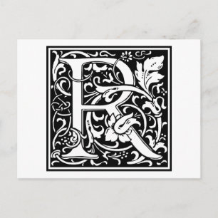William Morris Alphabet "R" Postkarte