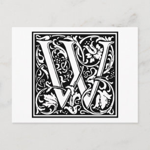 William Morris Alphabet "W" Postkarte