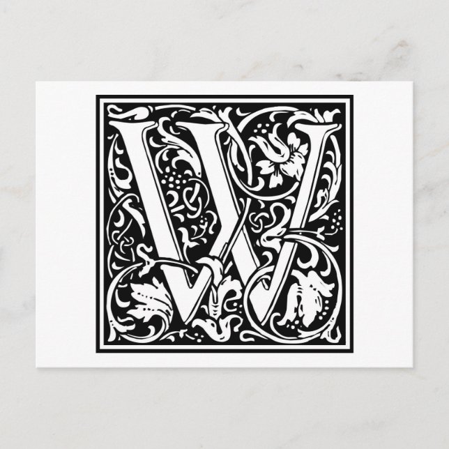 William Morris Alphabet "W" Postkarte (Vorderseite)
