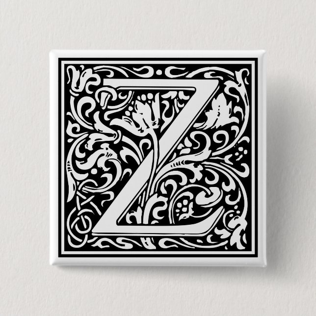William Morris Alphabet "Z" Button (Vorderseite)