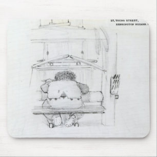 William Morris an seinem Webstuhl, Karikatur Mousepad
