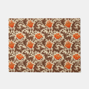 William Morris Anemone, Beige, Brown & Rust Orange Fußmatte