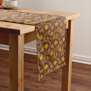 William Morris Anemone, Brown und Mustard Gold Kurzer Tischläufer