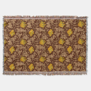William Morris-Anemone, Brown und Senf-Gold Decke