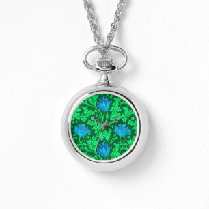 William Morris Anemone, Emerald Green & Turquoise Armbanduhr