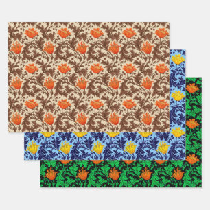 William Morris Anemone, Rust, Gold, Black Geschenkpapier Set