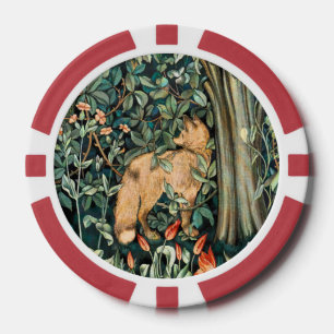 William Morris Antik-Fuchs-Wald-Tapeten-Kunst Pokerchips