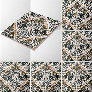 William Morris Antikes Blumen-Diamant-Muster Fliese