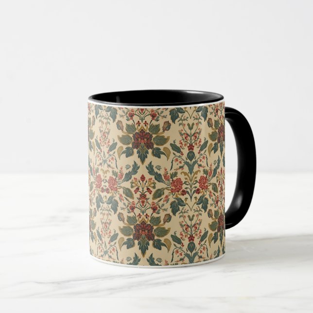 William Morris antikes Blumenmuster Geißblatt Tasse (VorderseiteRechts)