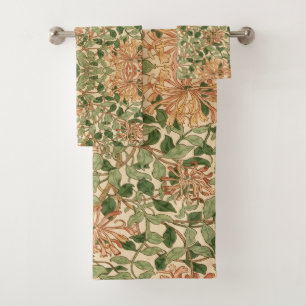 William Morris antikes Geißblatt-Blumenmuster Badhandtuch Set