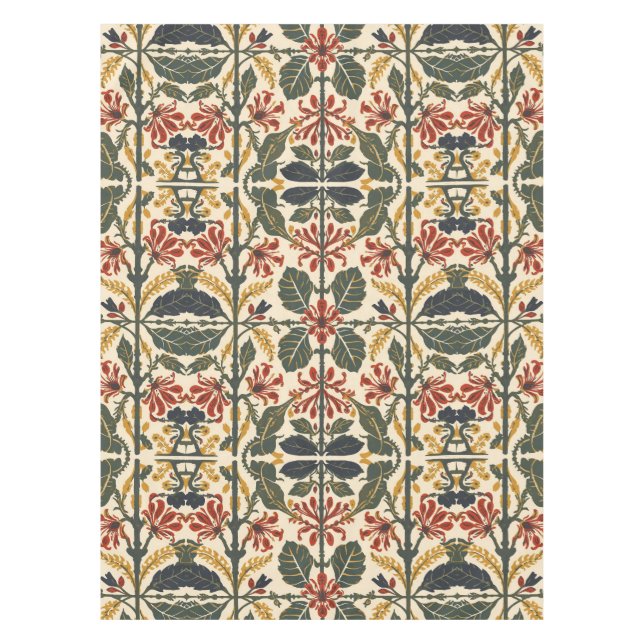 William Morris Antikes Geißblatt-Blumenmuster Tischdecke (Vorderseite)